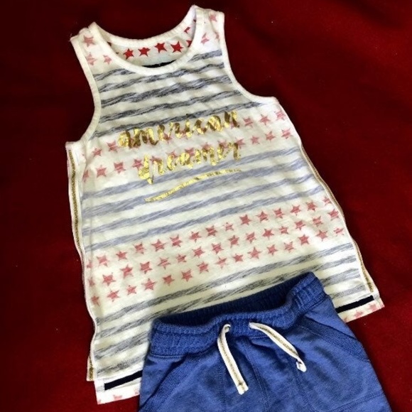 Tank Top & Blue Skirt Set For Girls 5T - Picture 3 of 4